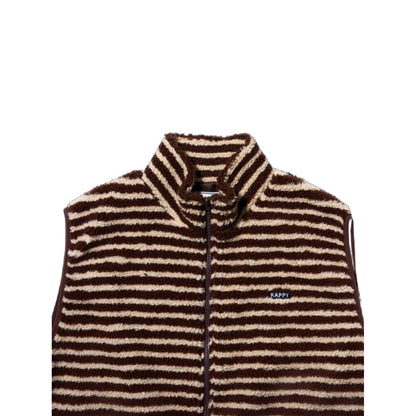Gilet Uomo KAPPY DESIGN - Stripe Fleece Zipper Vest - Marrone