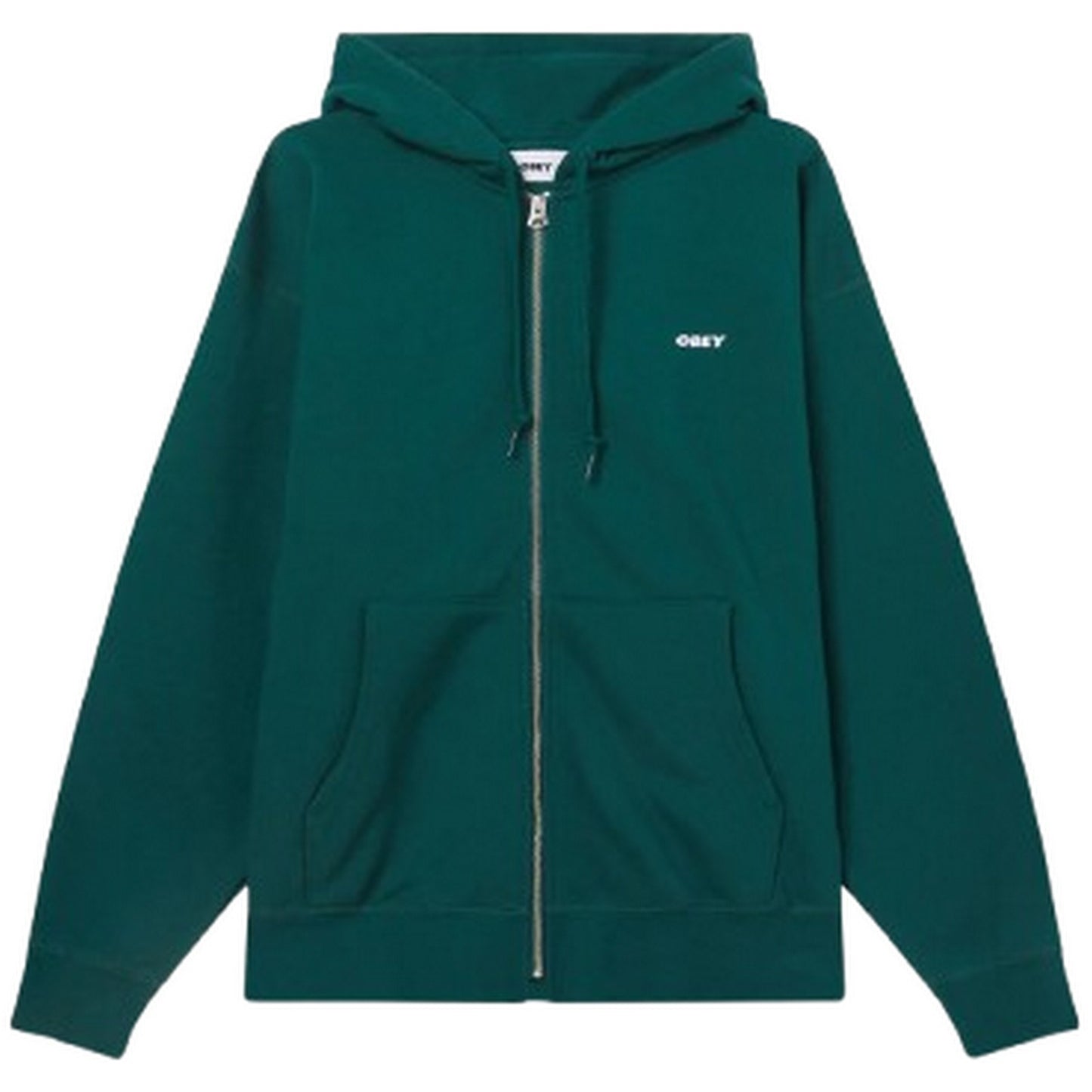 Felpe con cappuccio Uomo Obey - Established Works Bold Zip Hood Ii Fleece - Verde