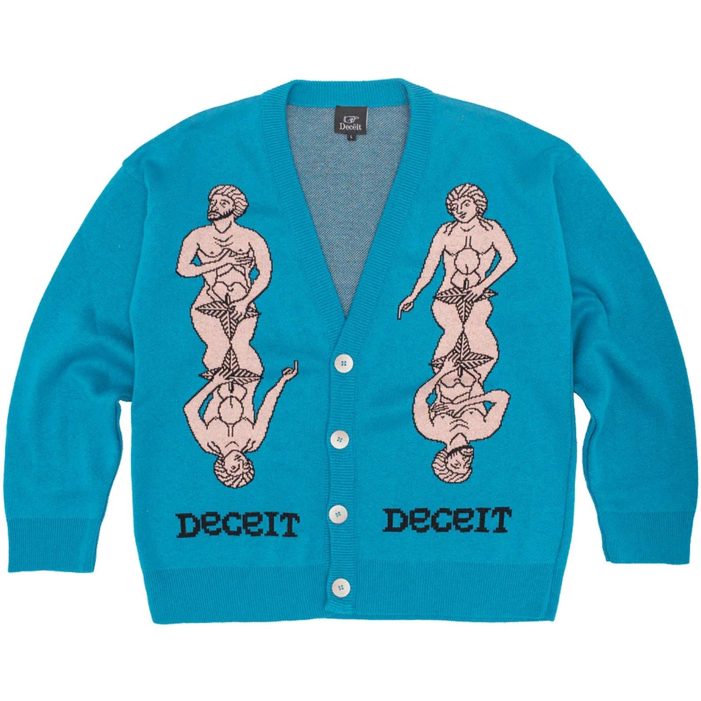 Cardigan Uomo Deceit - Adam & Eve Cardigan - Celeste