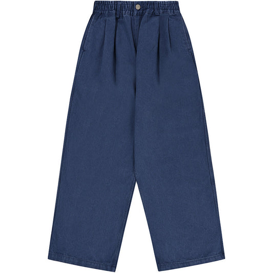 Pantaloni Unisex KAPPY DESIGN - Two Tuck Wide Kation Pants - Blu