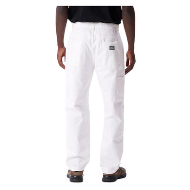 Pantaloni Unisex Obey - Hardwork Carpenter Pant - Bianco