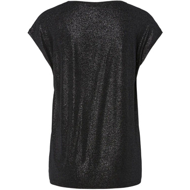 T-shirt Donna Pieces - Pcalice Ss Glitter Tee Jrs Noos Bc - Nero