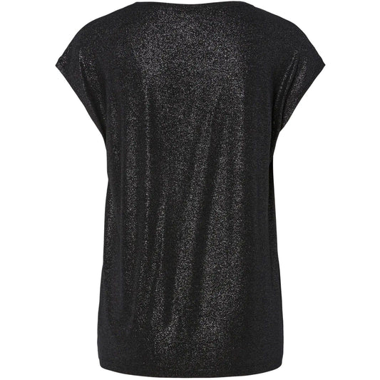 T-shirt Donna Pieces - Pcalice Ss Glitter Tee Jrs Noos Bc - Nero
