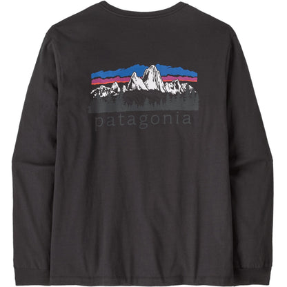 Maglie a manica lunga Uomo Patagonia - M's L/S Fitz Roy Foothills T-Shirt - Nero