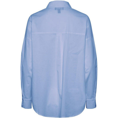 Camicie Donna Pieces - Pctanne Ls Loose Shirt Noos Bc - Celeste