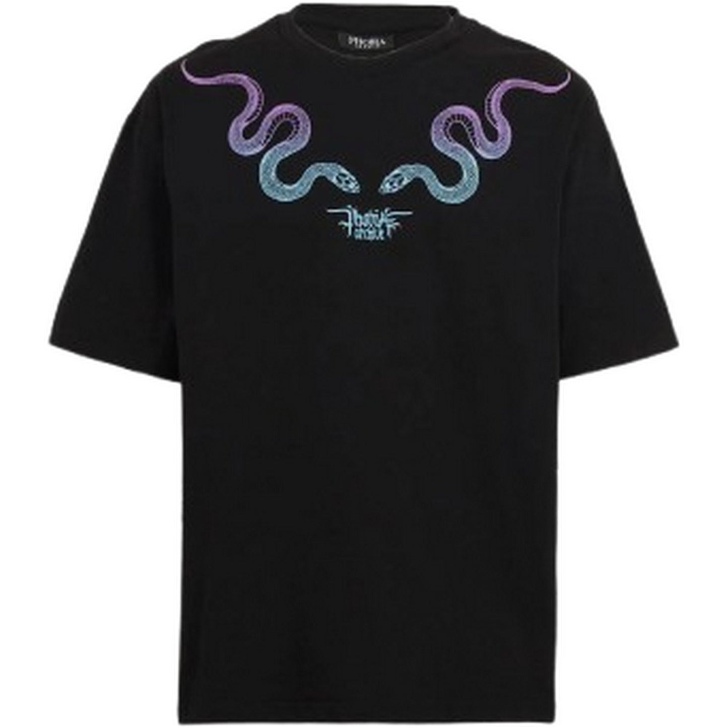 T-shirt Uomo Phobia - Black T-Shirt With Pink And Blue Snake Print - Nero