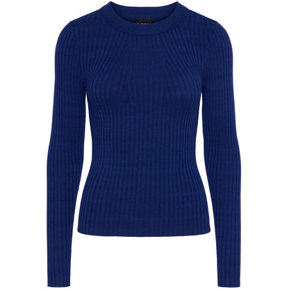 Maglie Donna Pieces - Pccrista Ls O-Neck Knit Noos Bc - Blu