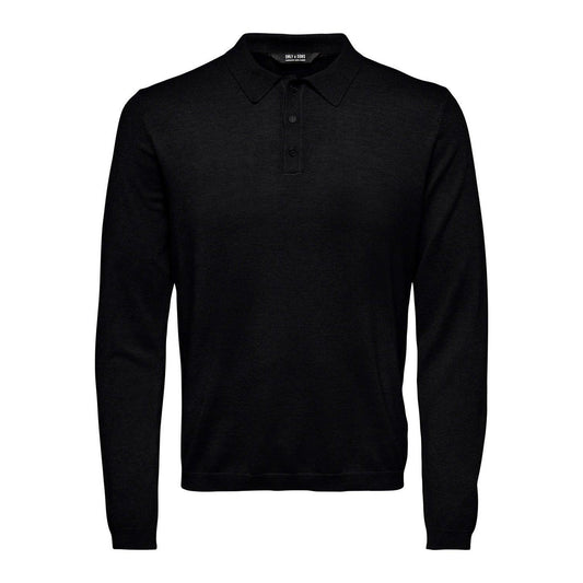 Maglie Uomo Only & Sons - Onswyler Life Reg 14 Ls Polo Knit - Nero