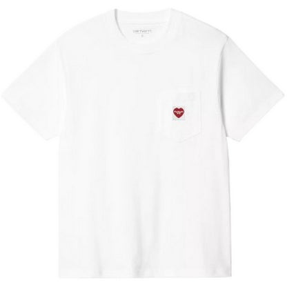 Carhartt Wip T-Shirt Femme - W' S/S Pocket Heart T-Shirt - Blanc