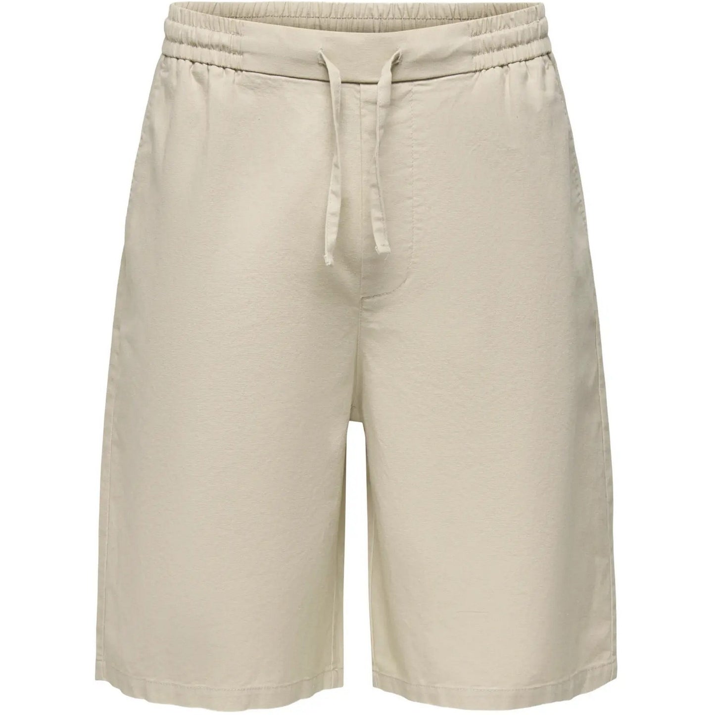 Pantaloncini Uomo Only & Sons - Onsdaves Wide Cot Lin 0007 Shorts - Bianco