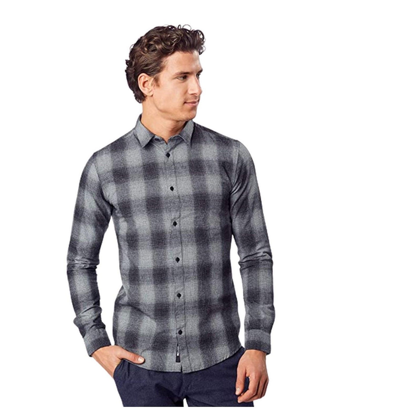 Camicie casual Uomo Only & Sons - Ewan Ls Shadow Check Shirt - Grigio