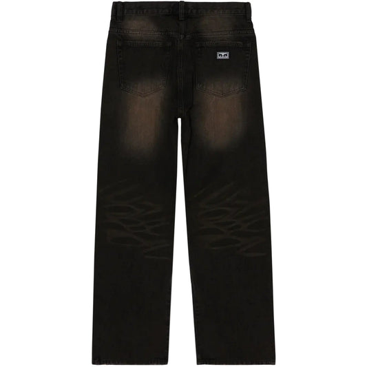 Pantaloni Uomo Obey - Studded Boxcar Straight Leg Denim - Nero