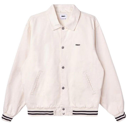 Giacche Unisex Obey - Obey Icon Face Varsity Jacket - Bianco