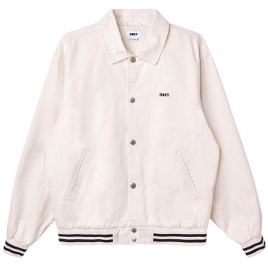 Giacche Unisex Obey - Obey Icon Face Varsity Jacket - Bianco