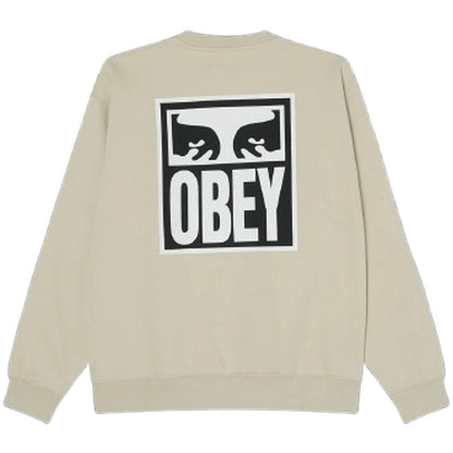 Felpe senza cappuccio Uomo Obey - Obey Eyes Icon Crew Premium Fleece - Beige