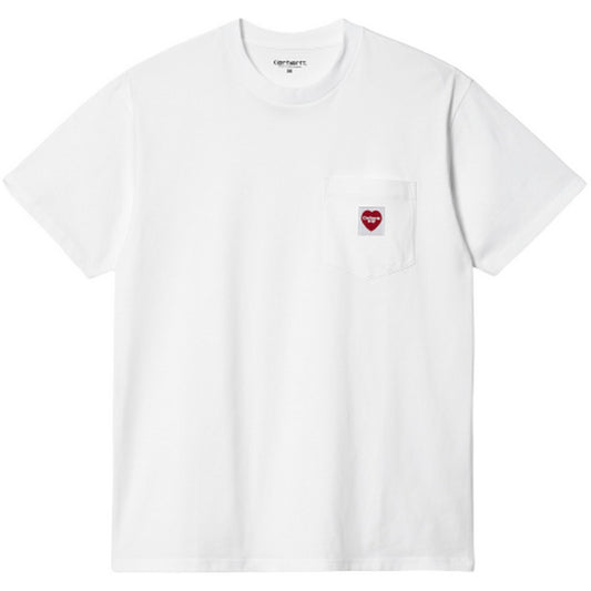 T-shirt Uomo Carhartt Wip - S/S Pocket Heart T-Shirt Organic Cotton - Bianco