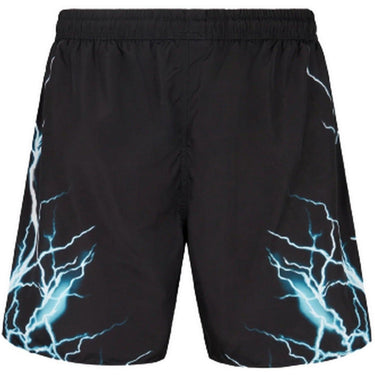 Phobia Shorts et maillots de bain pour hommes - Maillots de bain noirs avec éclair bleu clair - Noir