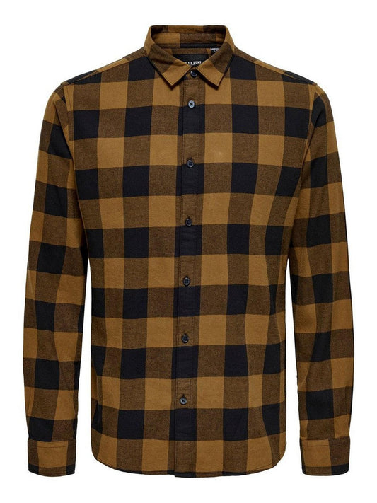 Camicie casual Uomo Only & Sons - Gudmund Life Ls Checked Shirt Noos - Marrone