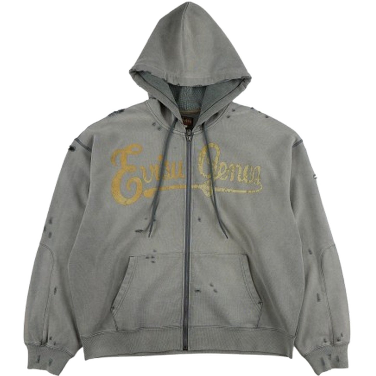 Felpe con cappuccio Uomo Evisu - Ej, Evisu Genes Logo Zip-Up Hoodie - Grigio