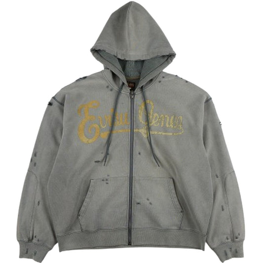 Felpe con cappuccio Uomo Evisu - Ej, Evisu Genes Logo Zip-Up Hoodie - Grigio