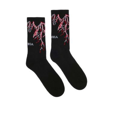 Calze Uomo Phobia - Black Socks Red Lightning - Nero