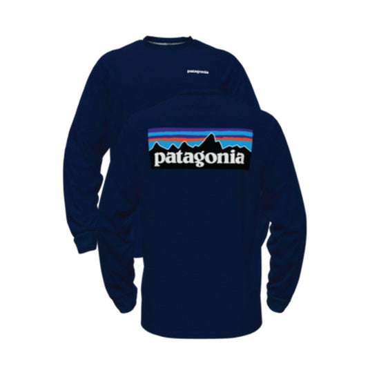 Maglie a manica lunga Uomo Patagonia - M's L/S P6 Logo ResponsibiliTee - Blu