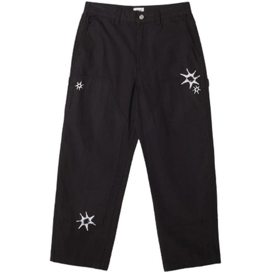 Pantaloni Uomo Obey - Big Timer Printed Carpenter Pant - Nero