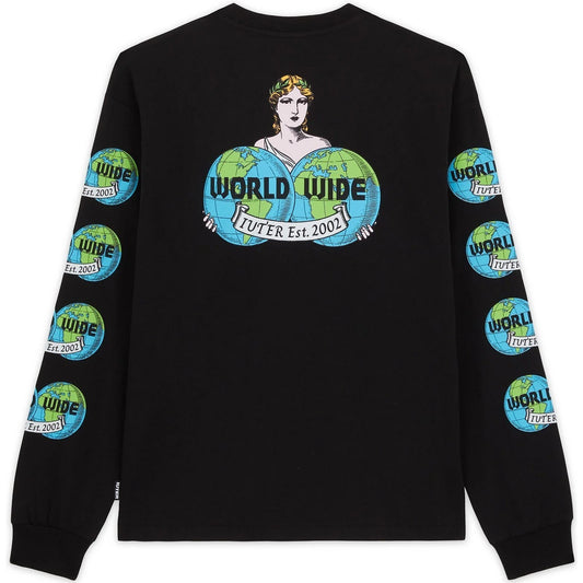 Maglie a manica lunga Uomo Iuter - WORLDWIDE LS TEE LS Tee - Nero
