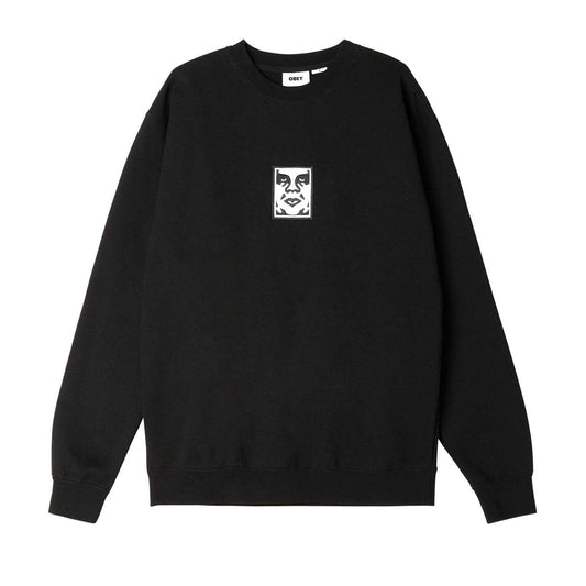 Felpe senza cappuccio Unisex Obey - Icon Extra Heavy Crew Fleece - Nero