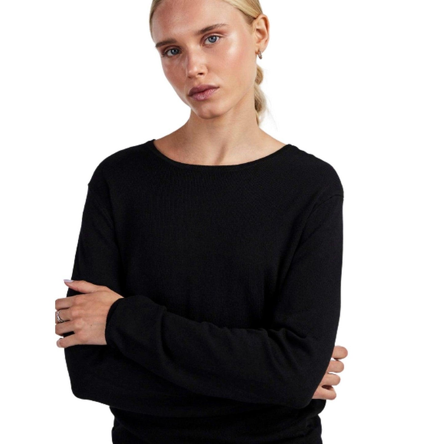 Maglie Donna Pieces - Pcsonja Ls Pullover Knit Noos Bc - Nero