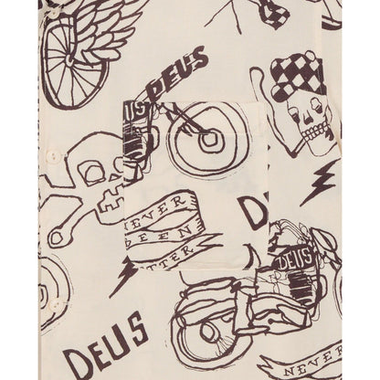 Camicie casual Uomo Deus Ex Machina - Doodle Ss Shirt - Avorio