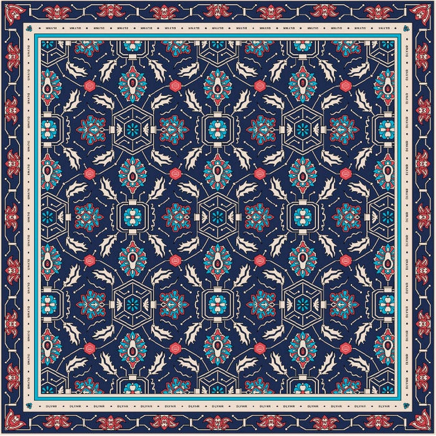 Sciarpe Unisex Dolly Noire - Fronds Tapestry Bandana - Blu