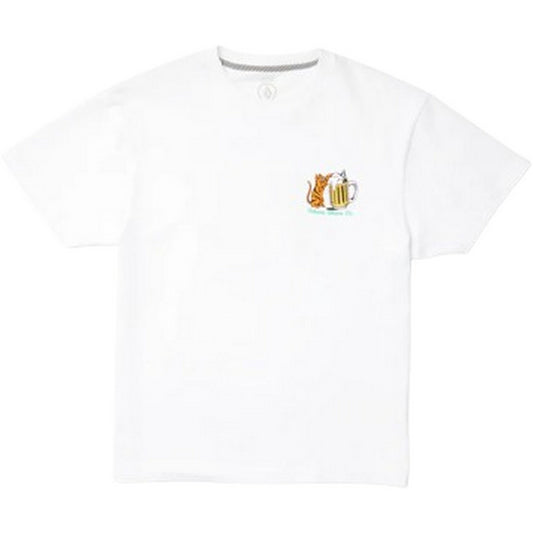 T-shirt Uomo Volcom - Curious Cat Sst - Bianco