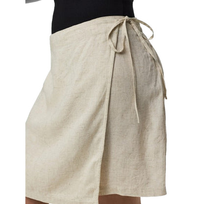Gonne casual Donna Pieces - Pcpia Linen Mix Mw Wrap Skirt Wvn Noos - Grigio