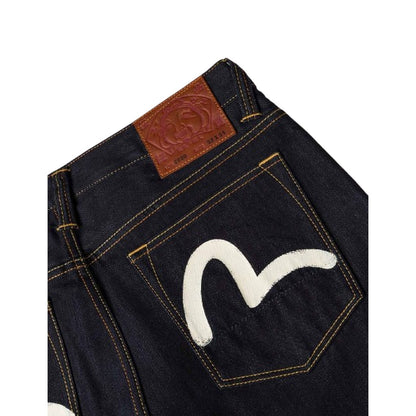 Jeans Uomo Evisu - Ht, White Seagull Printed Pocket Jeans - Blu