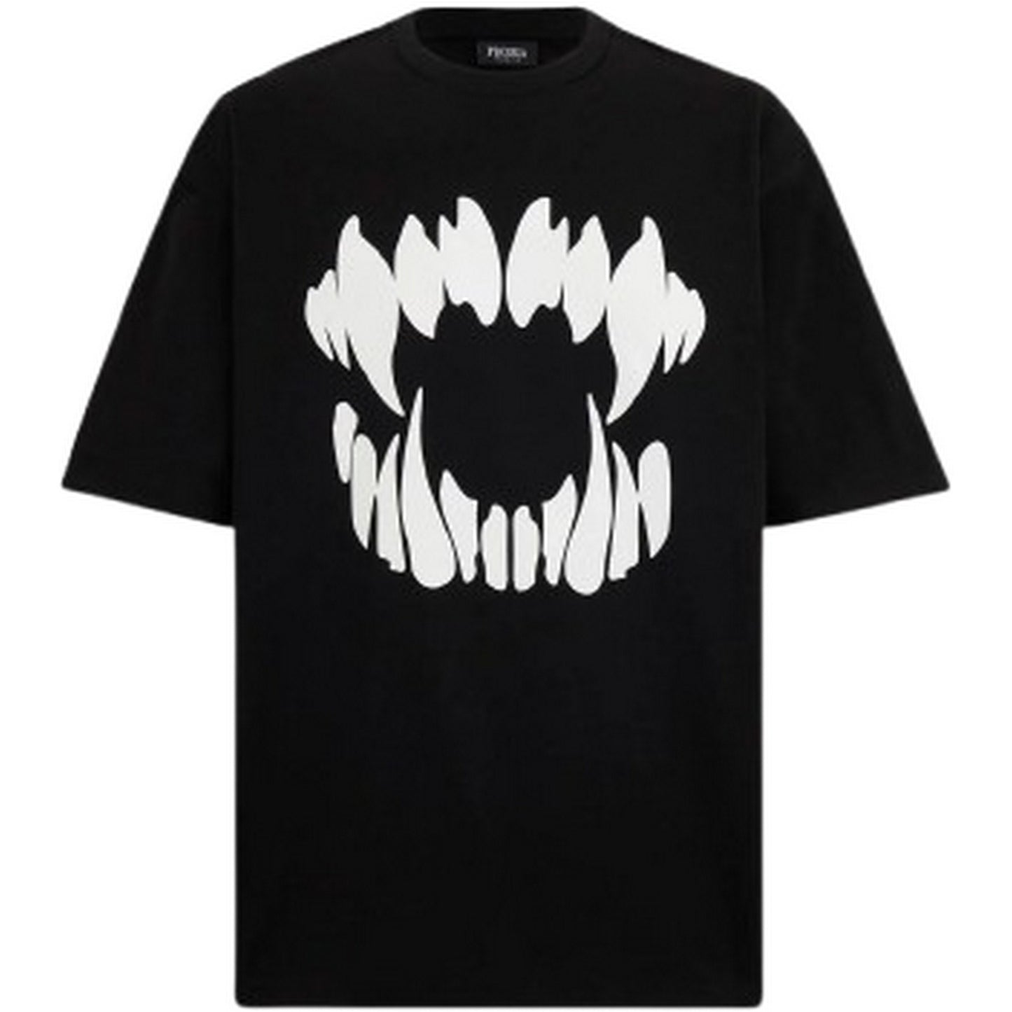 T-shirt Uomo Phobia - Black T-Shirt With Front Glow In The Dark Mouth Pr - Nero