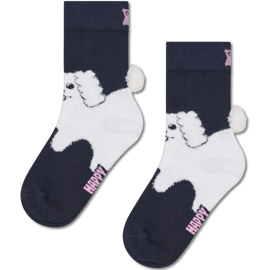 Calze Bambini Unisex Happy Socks - Kids Fluffy Dog Sock - Blu