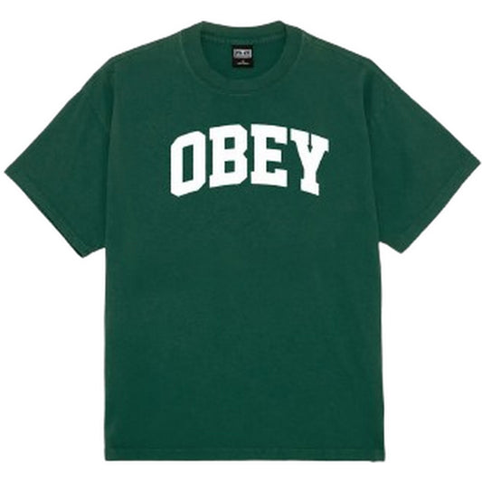 T-shirt Uomo Obey - Obey Collegiate Tee - Verde