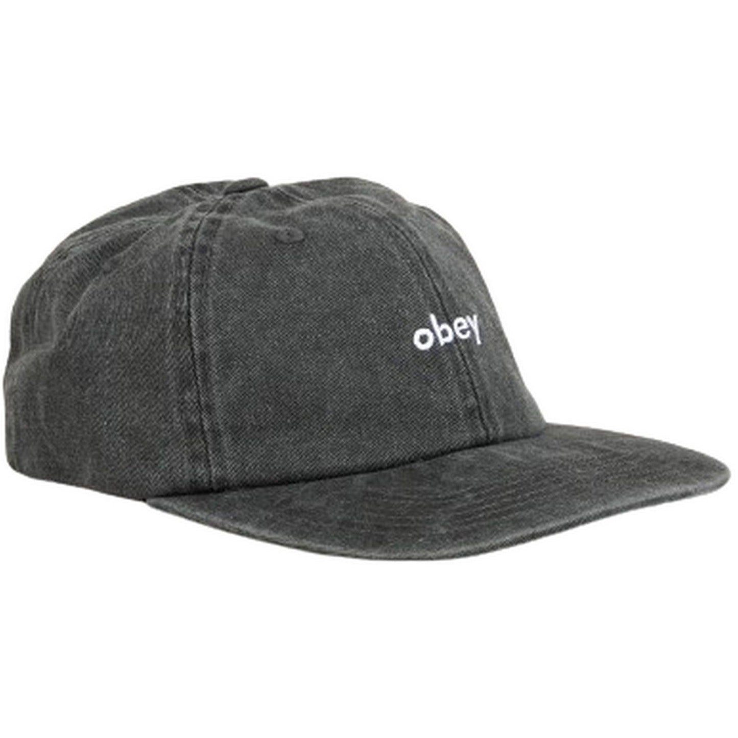 Cappellini da baseball Unisex Obey - Pigment Lowercase 6 Panel Strapback - Nero