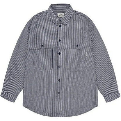 Camicie casual Uomo KAPPY DESIGN - Stripe Pocket Work Shirt - Blu