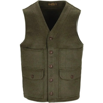 Gilet Uomo Chesapeake's - Outdoor Heavy Weight Wool vest Oregon - Verde