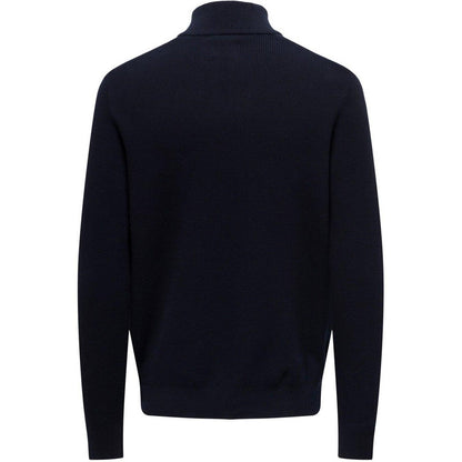 Maglie Uomo Only & Sons - Onsphil Reg 12 Cotton Half Zip Knit Noos - Blu