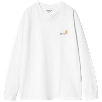 Maglie a manica lunga Uomo Carhartt Wip - L/S American Script T-Shirt - Bianco