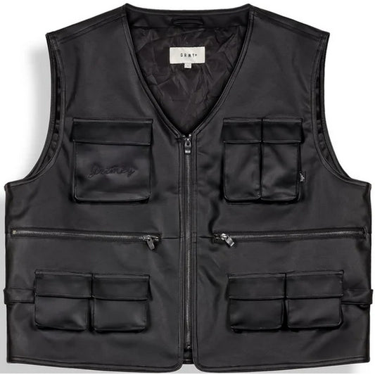 Gilet Uomo Grmy - Concreat Jungle Pu Leather Vest - Nero