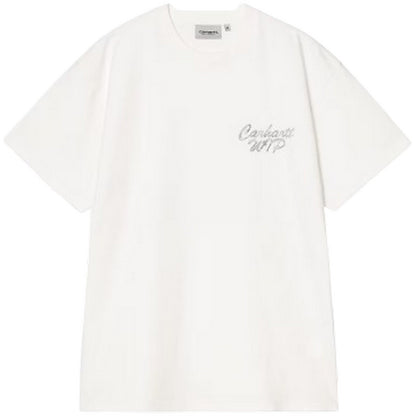 T-shirt Uomo Carhartt Wip - S/S Hatching Script T-Shirt - Bianco