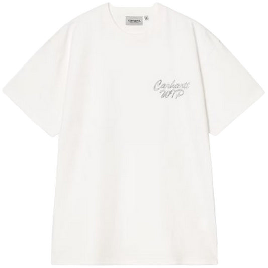 T-shirt Uomo Carhartt Wip - S/S Hatching Script T-Shirt - Bianco