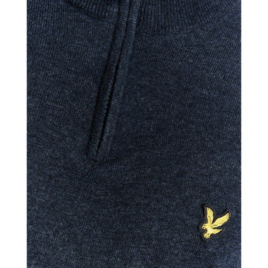 Lyle & Scott Langarmhemden für Herren – Lambswool Blend Quarter Zip Ju – Blau