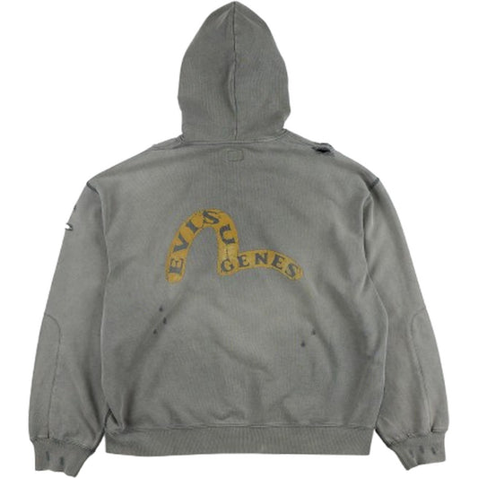 Felpe con cappuccio Uomo Evisu - Ej, Evisu Genes Logo Zip-Up Hoodie - Grigio