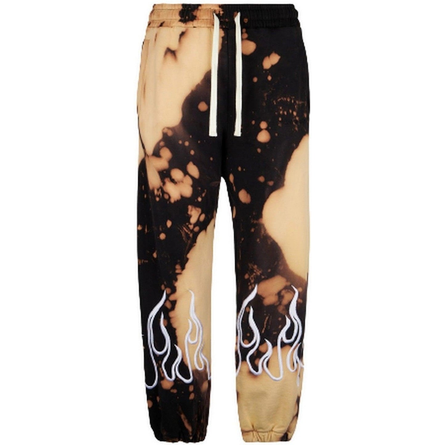 Pantaloni Uomo Vision of Super - Black Tie Dye Pants With Embroidery Flame - Nero