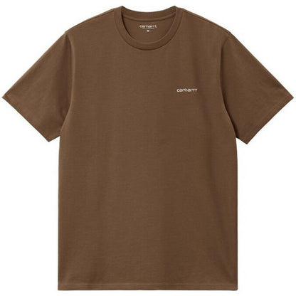 T-shirt Uomo Carhartt Wip - S/S Script Embroidery T-Shirt - Marrone